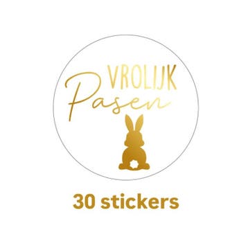Vrolijk pasen - 30 stickers - Sluitstickers - paashaas -..., Ophalen of Verzenden, Nieuw, Sticker