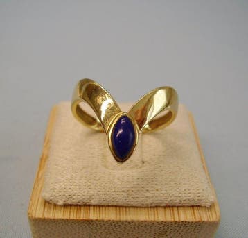 Handmade - Ring - 14 karaat Geel goud - 1.00ct. tw. Lapis, Nieuw
