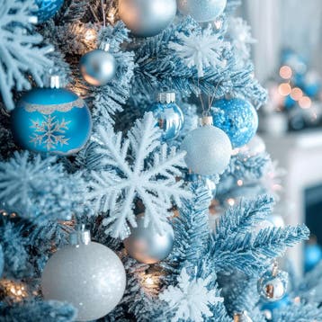64 kerstballen onbreekbaar in zilver/blauw - zilver/blauw, Diversen, Verzenden, Nieuw