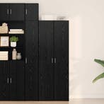vidaXL buffetkast 2 pcs Zwart Eiken 70 x 42,5 x 185 cm, Minder dan 50 cm, Verzenden, Nieuw, Minder dan 100 cm