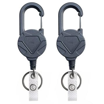Fako Bijoux - 2x Robuuste Uittrekbare Sleutelhanger Met, Verzamelen, Verzenden, Nieuw