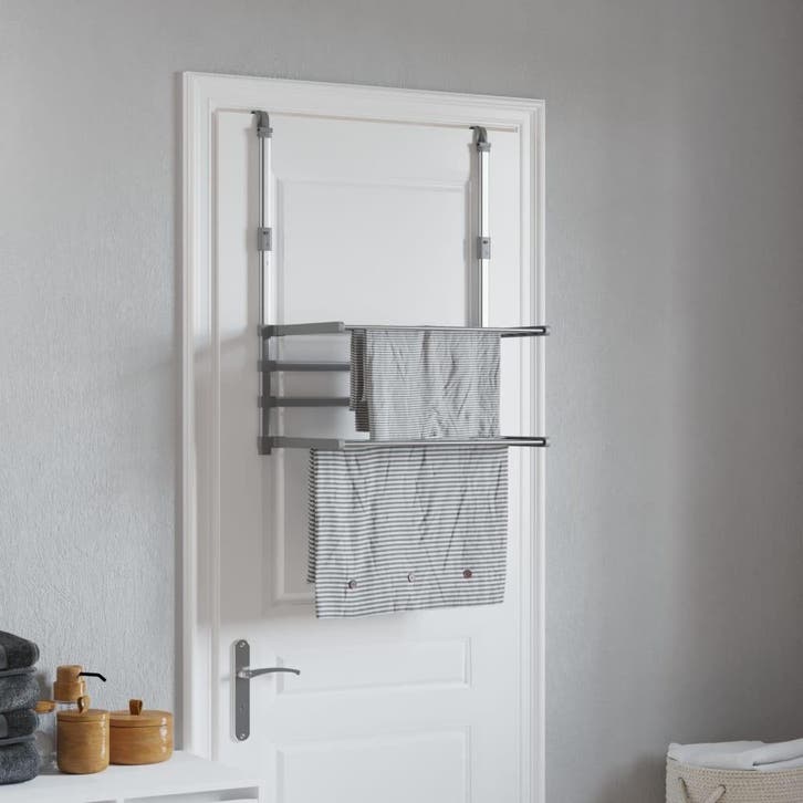 vidaXL Droogrek voor balkon 54x25x42 cm aluminium, Tuin en Terras, Droogmolens en Wasrekken, Nieuw, Verzenden
