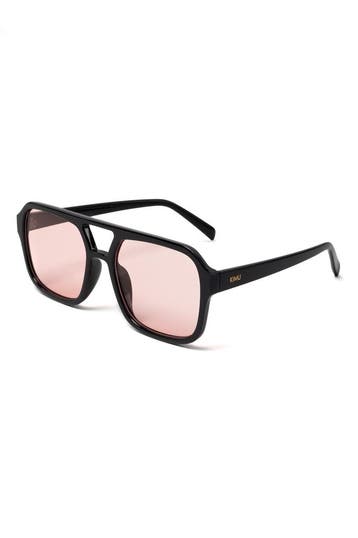 KIMU® Influencer Zonnebril Zwart Montuur Roze Glazen Social, Hobby en Vrije tijd, Feestartikelen, Ophalen of Verzenden, Nieuw