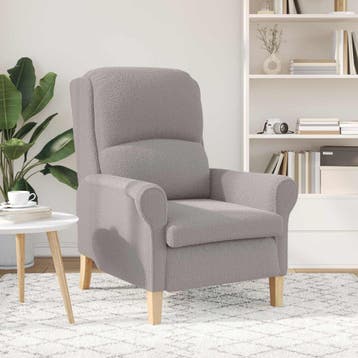 vidaXL Fauteuil Lichtgrijs Zachte Sherpa stof, Verzenden, Nieuw