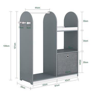2dekans | SoBuy KMB40-HG Kindergarderobe 97x35x108 cm Grijs, Ophalen of Verzenden, Zo goed als nieuw