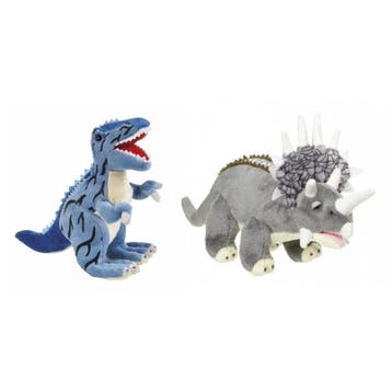 Setje van 2 knuffeldinosaurussen - T-rex en Triceratops, Verzenden, Nieuw