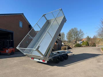3-zijdige kipper tridem 402x203 met Loofrekken, Parabolic, Ophalen, Nieuw