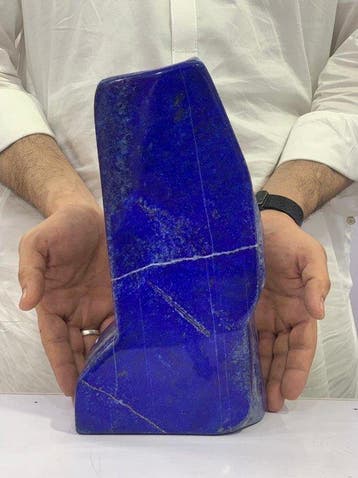 Natuurlijke lapis lazuli Vrije vorm beeldhouwkunst - Hoogte: