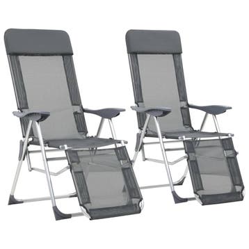 vidaXL Campingstoelen met voetensteun 2 st inklapbaar, Verzenden, Nieuw