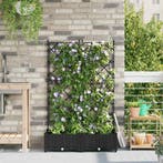 vidaXL Tuin Bloempot 2 pcs Zwart 80 x 40 x 125,5 cm, Verzenden, Nieuw, Kunststof, Minder dan 60 cm