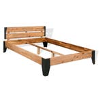 vidaXL Bedframe massief acaciahout en staal 152x203 cm, Bruin, Verzenden, Hout, Nieuw