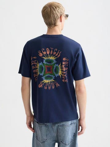 Scotch & Soda T-Shirt Backprint Navy maat XL Heren, Kleding | Heren, T-shirts, Scotch and Soda, Verzenden, Blauw, Maat 56/58 (XL)
