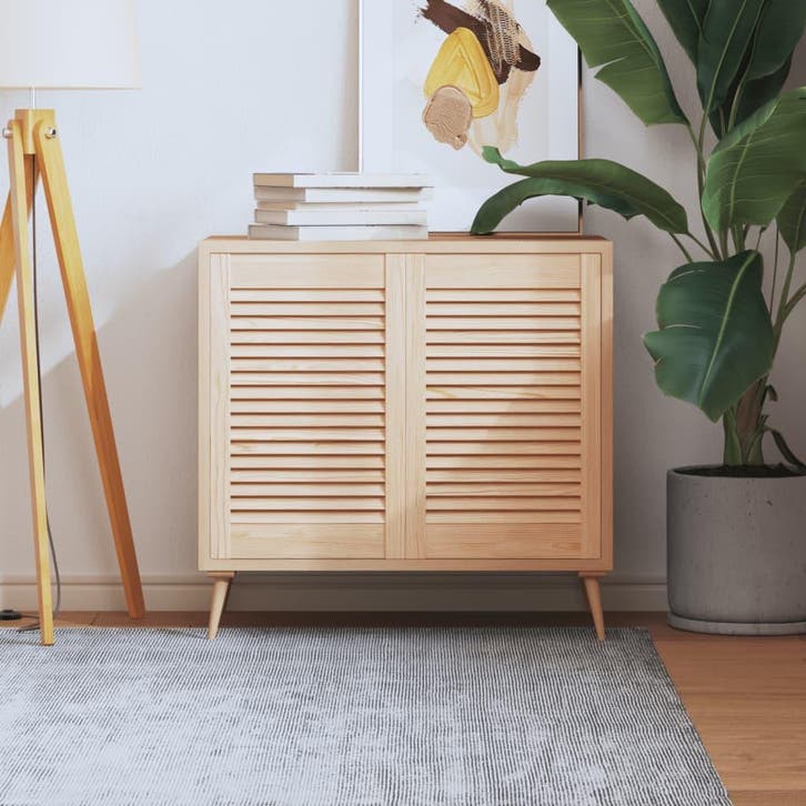 vidaXL Kastdeuren met lamellen 2 st 61,5x39,4 cm massief, Huis en Inrichting, Kasten | Overige, Nieuw, Verzenden