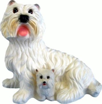 Westie hond met puppy, Tuin en Terras, Verzenden, Nieuw