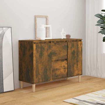 vidaXL Dressoir 101x35x70 cm bewerkt hout gerookt, 100 tot 150 cm, Verzenden, Nieuw, 25 tot 50 cm