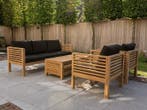 5 persoons teak loungeset met kussens | Direct leverbaar!, Bank, 5 zitplaatsen, Teakhout, Nieuw