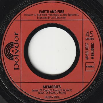 vinyl single 7 inch - Earth &amp; Fire - Memories, Verzenden, Zo goed als nieuw, 7 inch, Pop