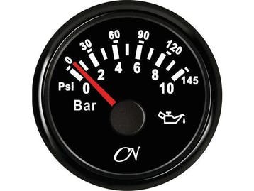 CN oliedrukmeter 0-10 bar Zwart, Watersport en Boten, Ophalen of Verzenden, Nieuw