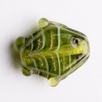5  x vis kraal 18x18x8 mm kleur: groen gat: 1mm (Glaskralen), Ophalen of Verzenden, Nieuw, Kraal