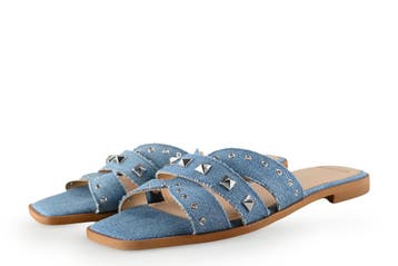 Manfield Sandalen in maat 37 Blauw, Sandalen of Muiltjes, Zo goed als nieuw, Manfield, Verzenden