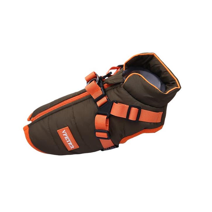Warme  Hondenjas Groen/Oranje 2025 model (Jassen), Dieren en Toebehoren, Hondenkleding, Hondenjas, Nieuw, Ophalen of Verzenden