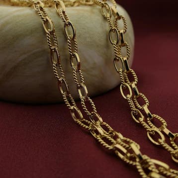 Gouden ankerschakel ketting/sautoir, Ophalen of Verzenden, Gebruikt, Goud, Goud