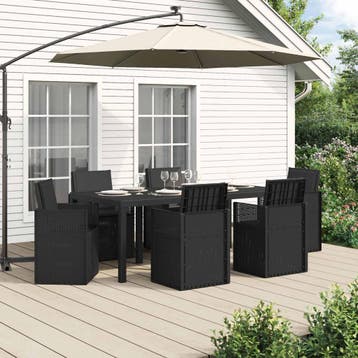 vidaXL Tuin eettafelset 7 st Antracietkleurig PP, Verzenden, Nieuw, Textileen, 7 zitplaatsen