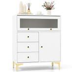 LIVSK Ladekast met 3 Lades en 2 Deurkasten - Kantelbare Glaz, Huis en Inrichting, Woonaccessoires | Kisten, Verzenden, Nieuw