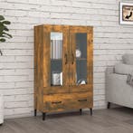 vidaXL buffetkast 70x31x115 cm bewerkt hout gerookt, Huis en Inrichting, Kasten | Buffetkasten, Verzenden, 100 tot 150 cm, Nieuw