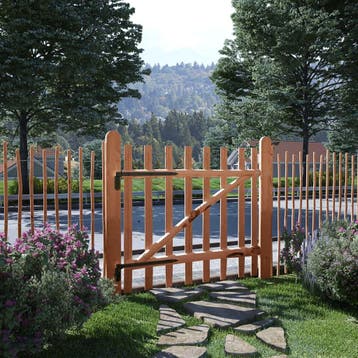 vidaXL Poort enkel 100x90 cm geïmpregneerd hazelaarhout, Tuin en Terras, Verzenden, Nieuw