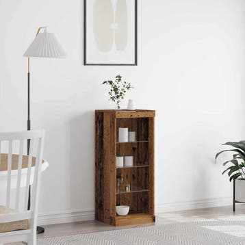vidaXL LED Sideboard Oudhout 41 x 37 x 100 cm Bewerkt hout, Minder dan 50 cm, Verzenden, 100 tot 150 cm, Nieuw
