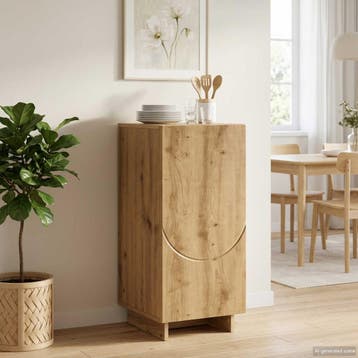 vidaXL Dressoir Artisanaal eiken 33,5 x 34,5 x 75 cm Bewerkt, Huis en Inrichting, Minder dan 50 cm, Verzenden, Nieuw, 25 tot 50 cm
