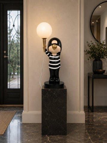 Beeld, boy with a bubblegum bubble - 48 cm - polyresin