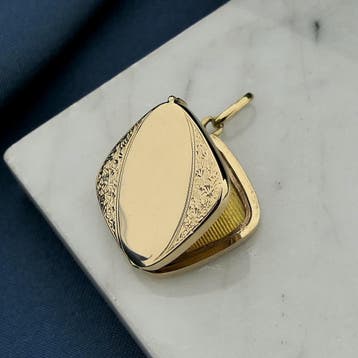 Vintage roségouden medaillon hanger (Hanger of bedel), Ophalen of Verzenden, Gebruikt, Goud, Overige merken