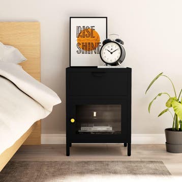 Slaapkamer Kastje Zwart | 72% Korting | Weg=Pech, Minder dan 45 cm, Metaal of Aluminium, Ophalen of Verzenden, Zo goed als nieuw
