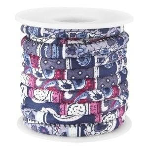 20 cm Trendy gestikt koord 5.5x4mm Blauw fuchsia, Ophalen of Verzenden, Nieuw, Draad