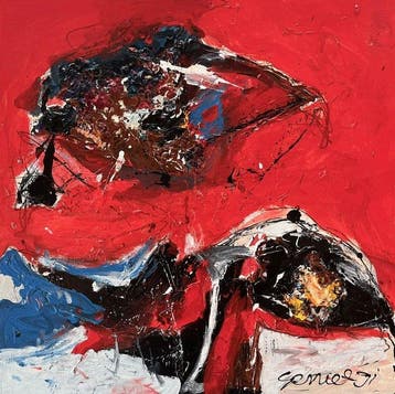 Gerriet Postma (1932-2009) - abstracte compositie