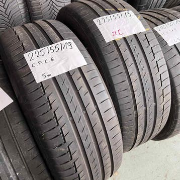 2 x Continental PremiumContact 6 225-55-19 Zomerbanden 5mm, Auto-onderdelen, 19 inch, Gebruikt, Ophalen of Verzenden, Band(en)
