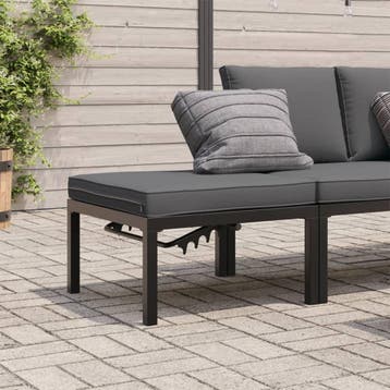 vidaXL Tuinkruk met kussen aluminium zwart, Tuin en Terras, Tuinsets en Loungesets, Verzenden, Nieuw, Aluminium