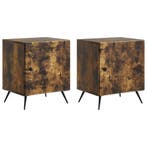 vidaXL Nachtkastje 2 pcs Gerookt eiken 43 x 34,5 x 50 cm, Huis en Inrichting, Slaapkamer | Nachtkastjes, Minder dan 45 cm, Verzenden