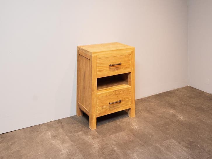 Badkamermeubel hout 60x42x85cm - Naturel, Huis en Inrichting, Badkamer | Badkamermeubels, 25 tot 50 cm, Nieuw, (Half)hoge kast