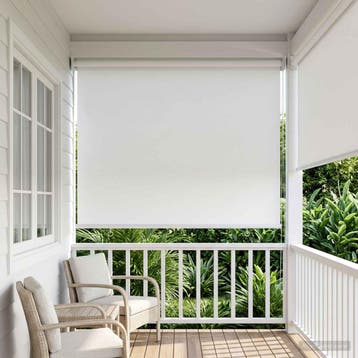 vidaXL Buitenrolgordijn UV-bescherming Wit 85 x 230 cm (B x, Verzenden, Nieuw, Wit