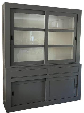 Buffetkast grijs Hasselt 180cm, Ophalen of Verzenden, Nieuw
