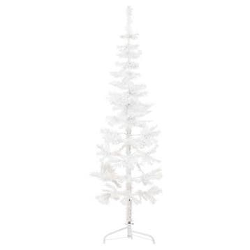 vidaXL Kunstkerstboom half met standaard smal 180 cm wit, Verzenden, Nieuw