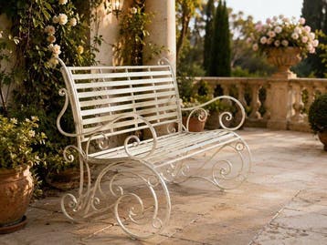 Garden Bench Curls - Bank - Metaal