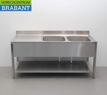 HCB RVS Spoeltafel dubbele spoelbakken Premium-line Gelast, Ophalen of Verzenden, Nieuw in verpakking