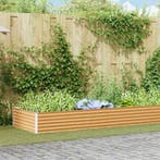 vidaXL Verhoogde plantenbak 970 x 100 x 36 cm Gegalvaniseerd, 100 cm of meer, Verzenden, Nieuw, Metaal