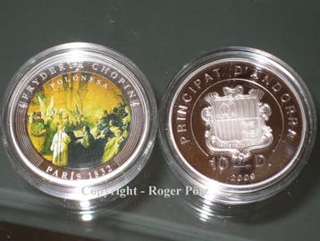 Andorra 10 Diners 2009 zilver Pp Chopin en Polonaise colo..., Verzenden