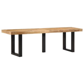 vidaXL Bankje 160 cm massief ruw mangohout en staal, Verzenden, Nieuw