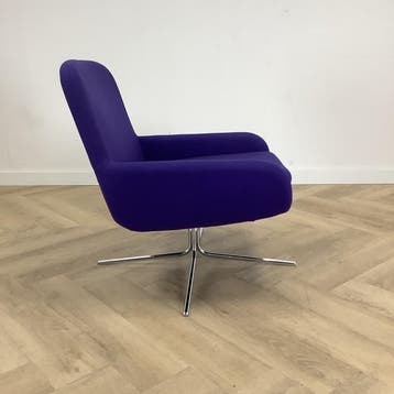 Softline Coco draaifauteuil Deens design, paars - chroom, Huis en Inrichting, Stoelen, Ophalen of Verzenden, Gebruikt, Stof, Eén